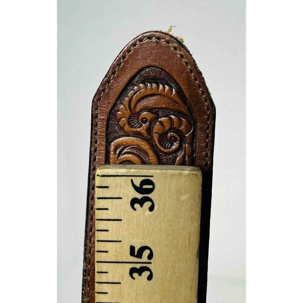 Navajo Style Sunburst Silver Plated Belt Buckle On Etched Floral JUSTIN‎ belt 32